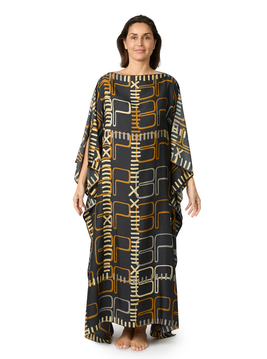 Monogram Black Silk Caftan