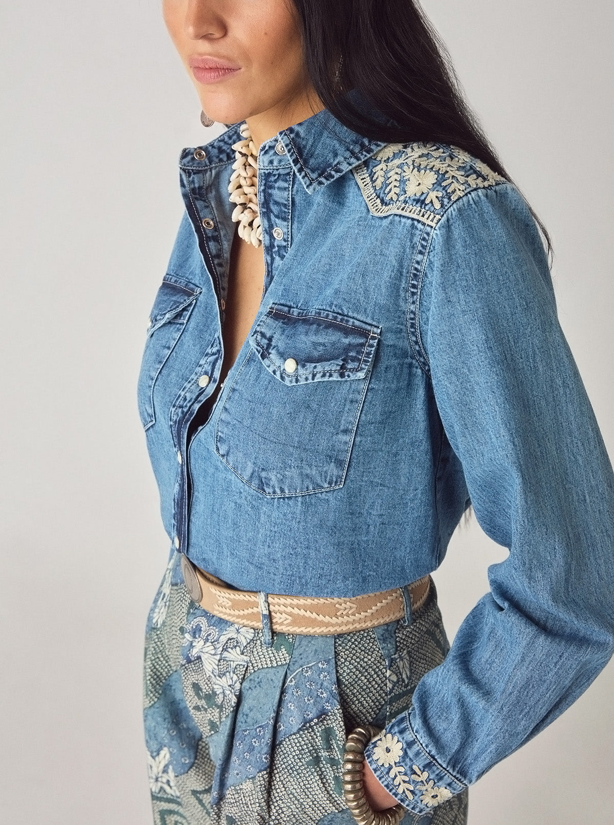 Embroidered Western Cotton Shirt