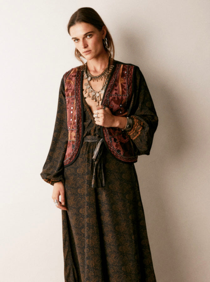 Bohemian Style Vest Plum