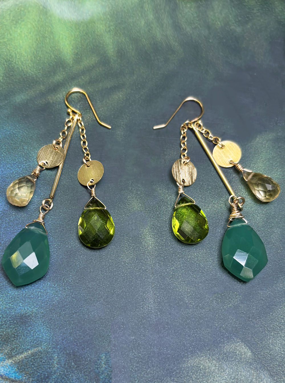 Bohemian Style Green Earrings