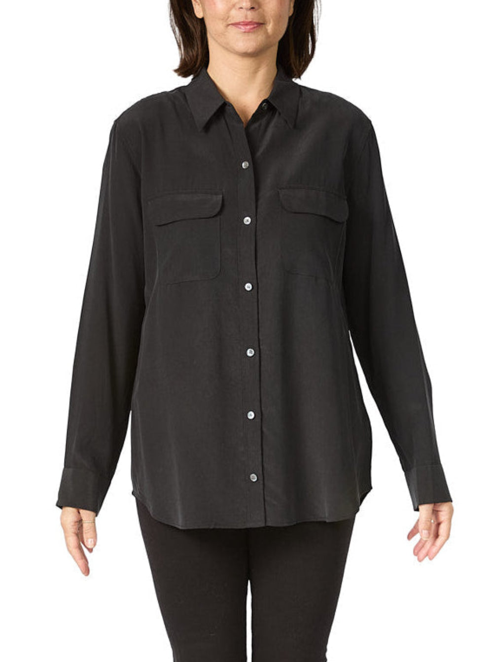 Equipment Black Silk Shirt