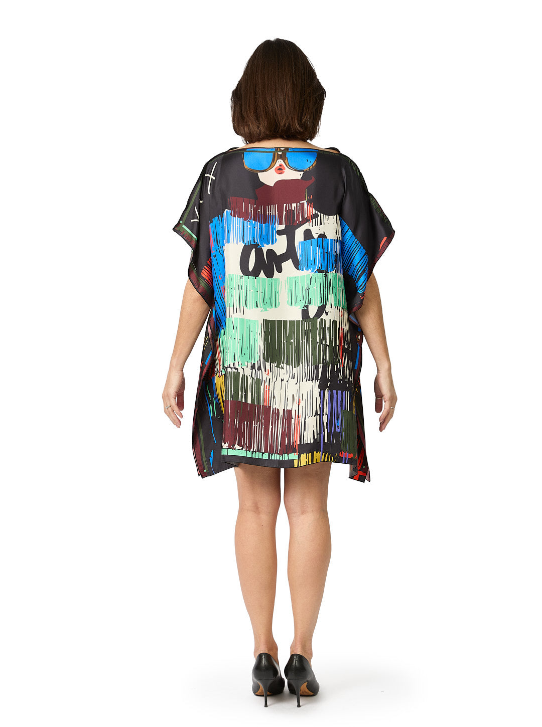 Pop Art Black Short Caftan