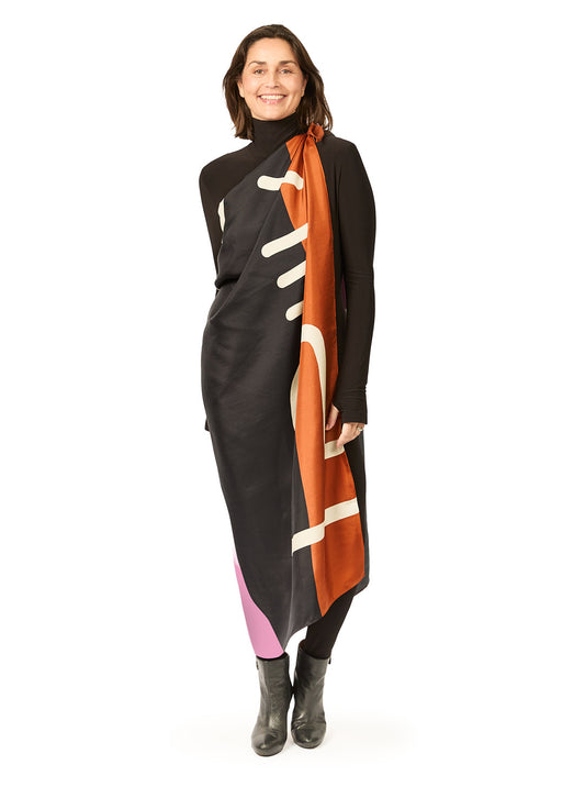 Silk Scarf in Graphic Heather