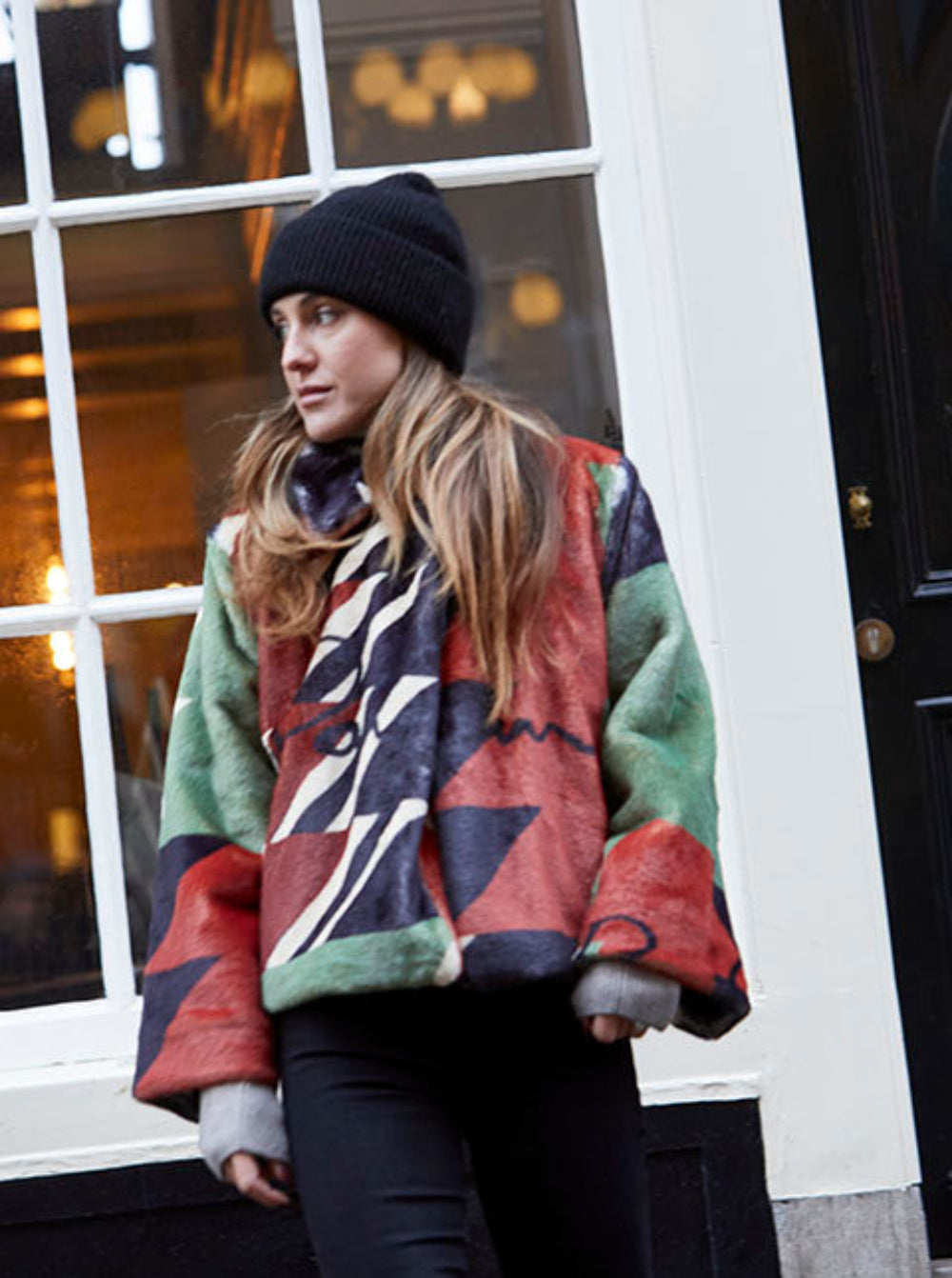 Faux Fur Aztec Coat