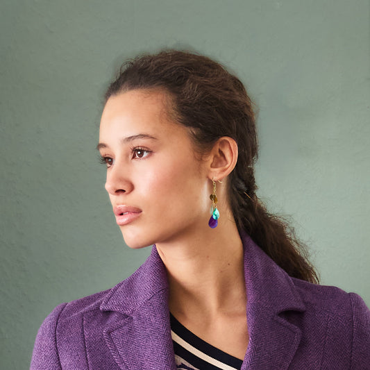 Bohemian Style Purple Earrings