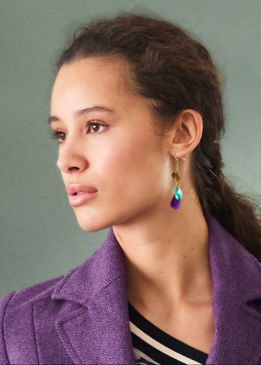Bohemian Style Purple Earrings