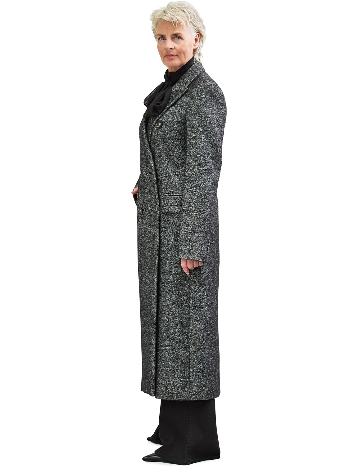 Long Wool Tweed Coat