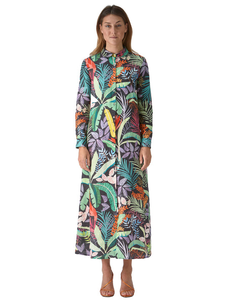 dress linen in jungle print