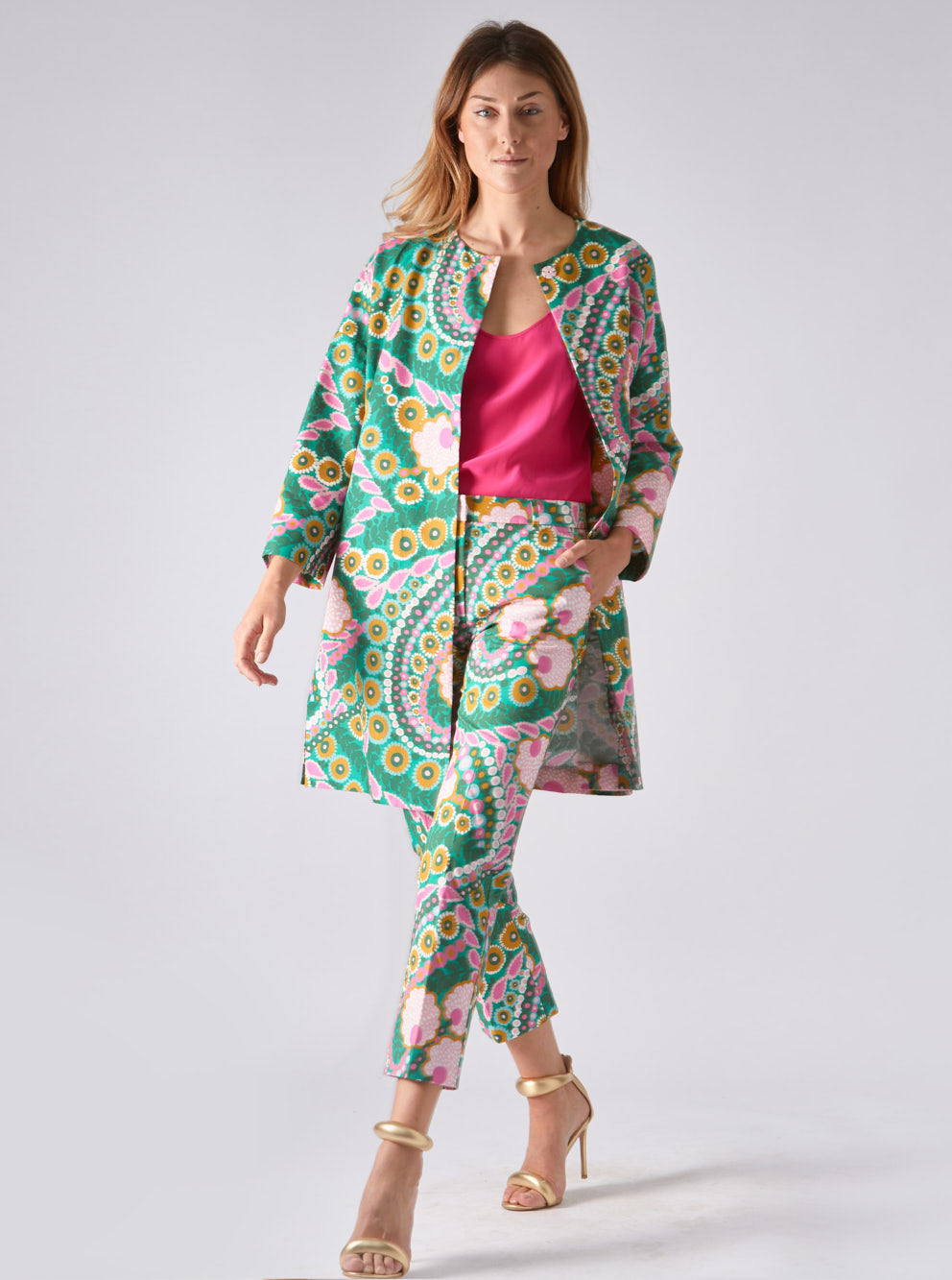 Coat Printed Fiore Green