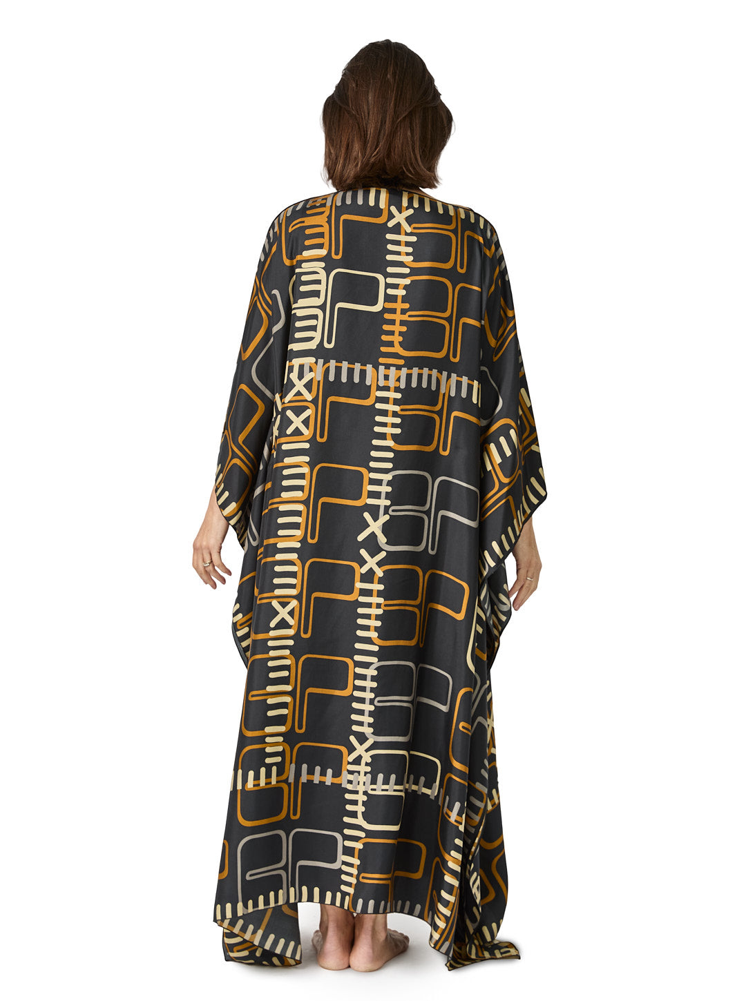 Monogram Black Silk Caftan