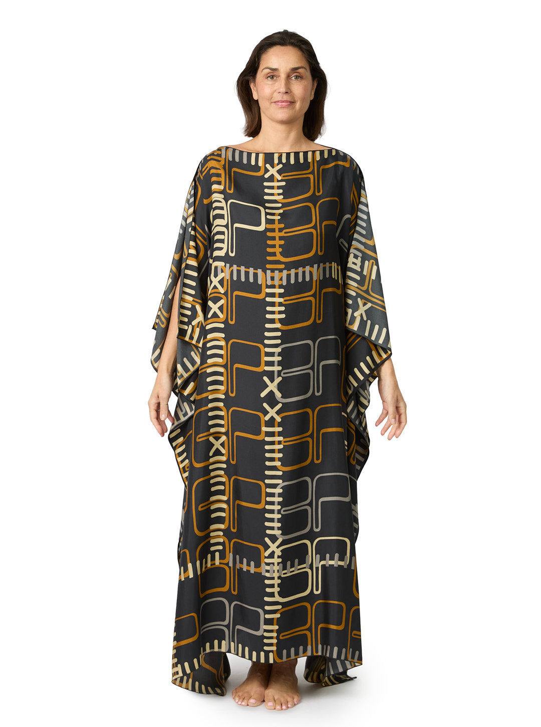 Monogram Black Silk Caftan