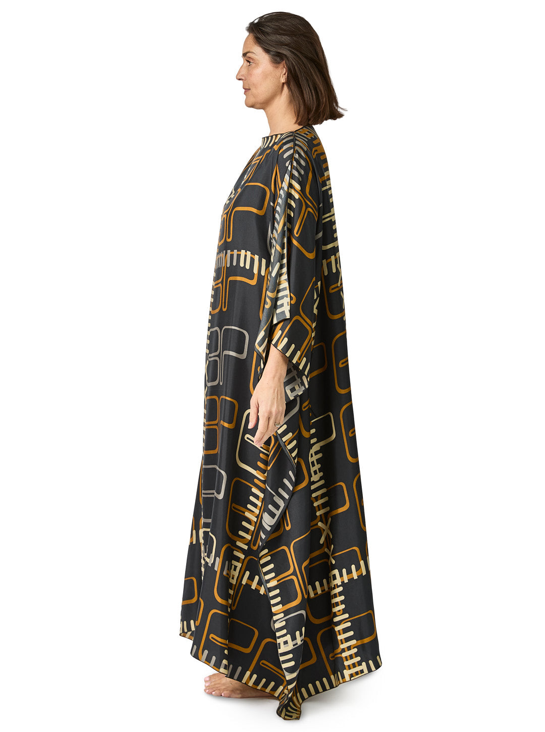 Monogram Black Silk Caftan