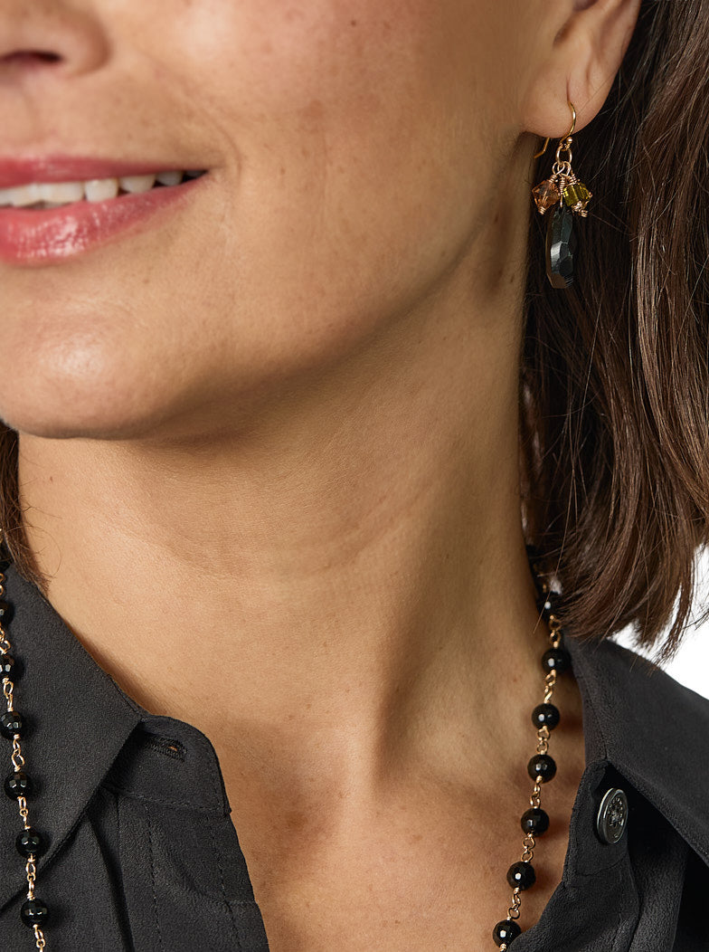 Black Onyx Carnival Earrings