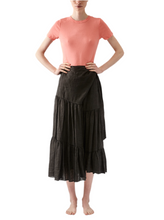 Load image into Gallery viewer, fake midi wrap skirt black