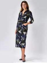 Load image into Gallery viewer, Hepburn Dress in abstract debussy navy