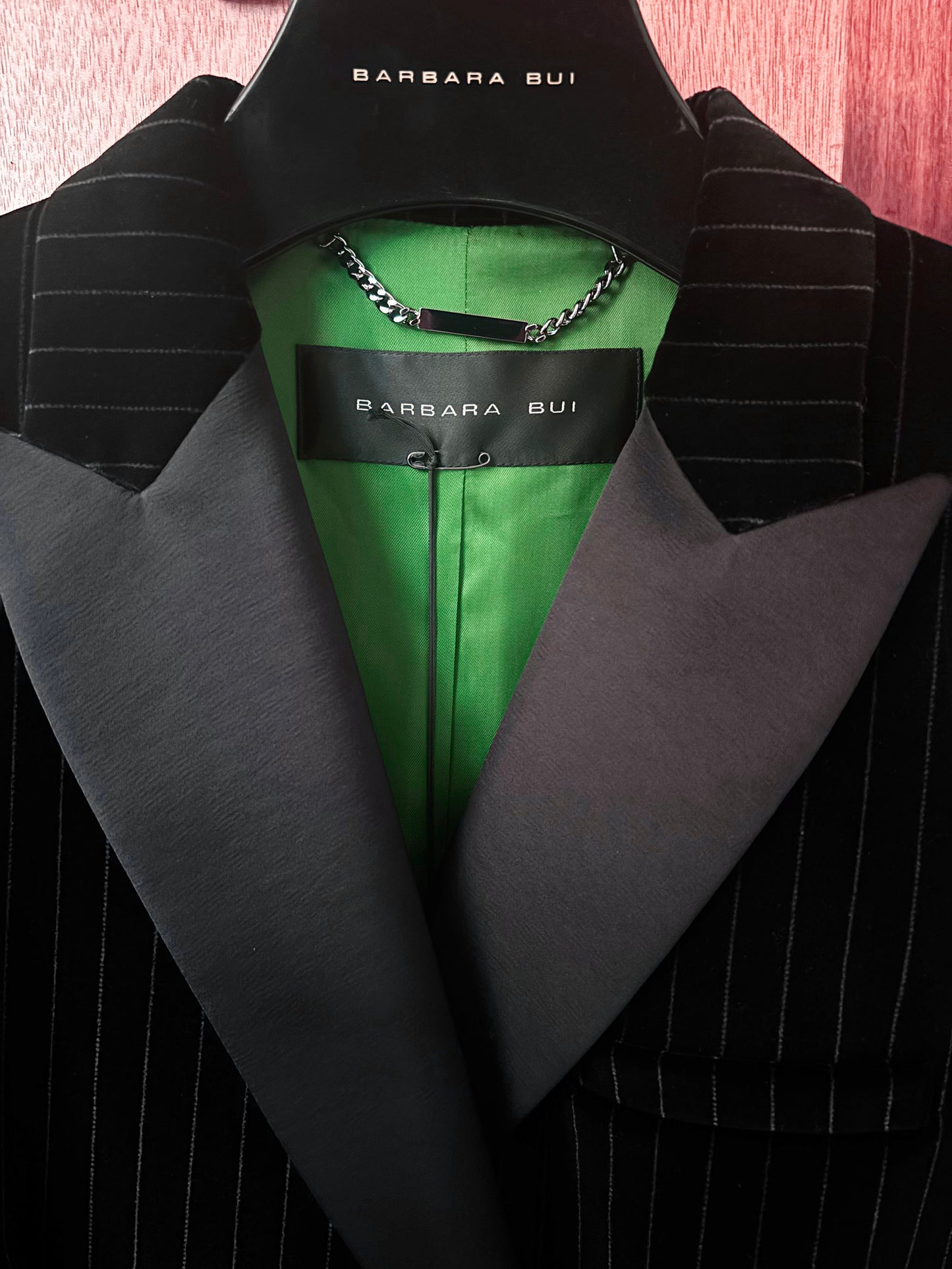 Pinstripe Velvet Smoking Jacket