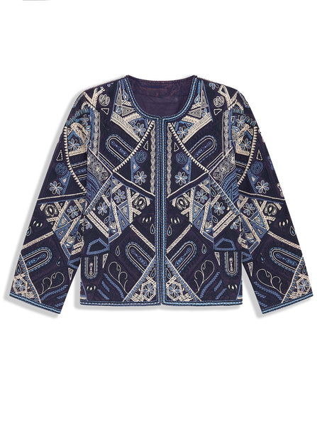 Embroidered Jacked Deep Indigo