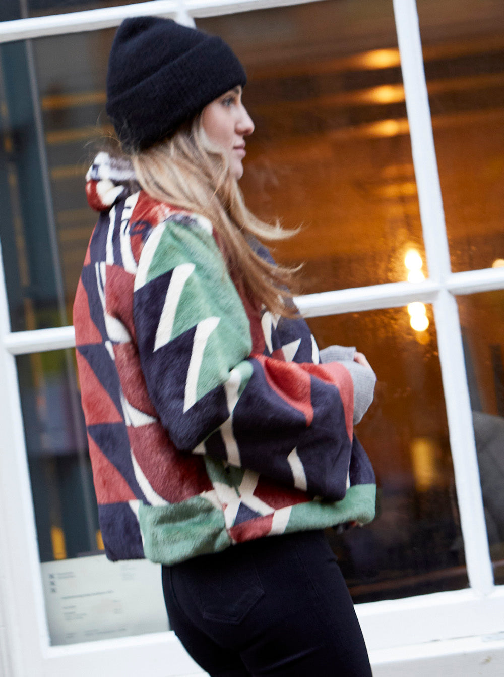 Faux Fur Aztec Coat
