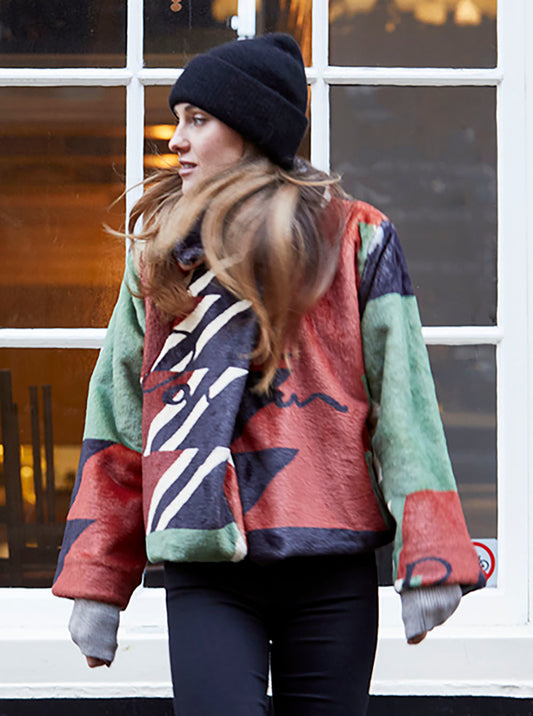 Faux Fur Aztec Coat