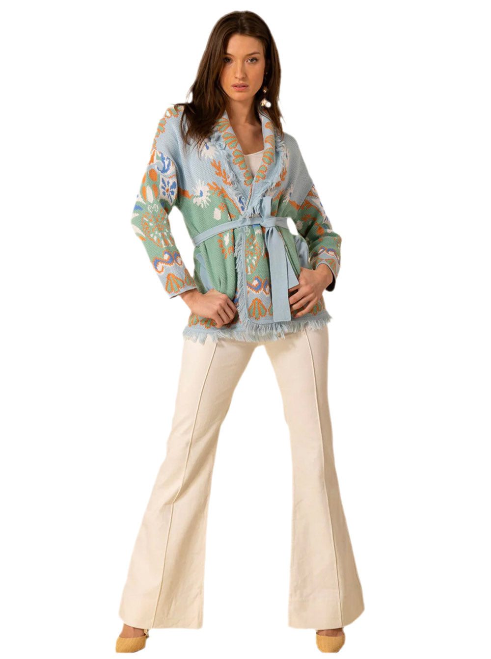 Intarsia Knitted Boho Cardigan
