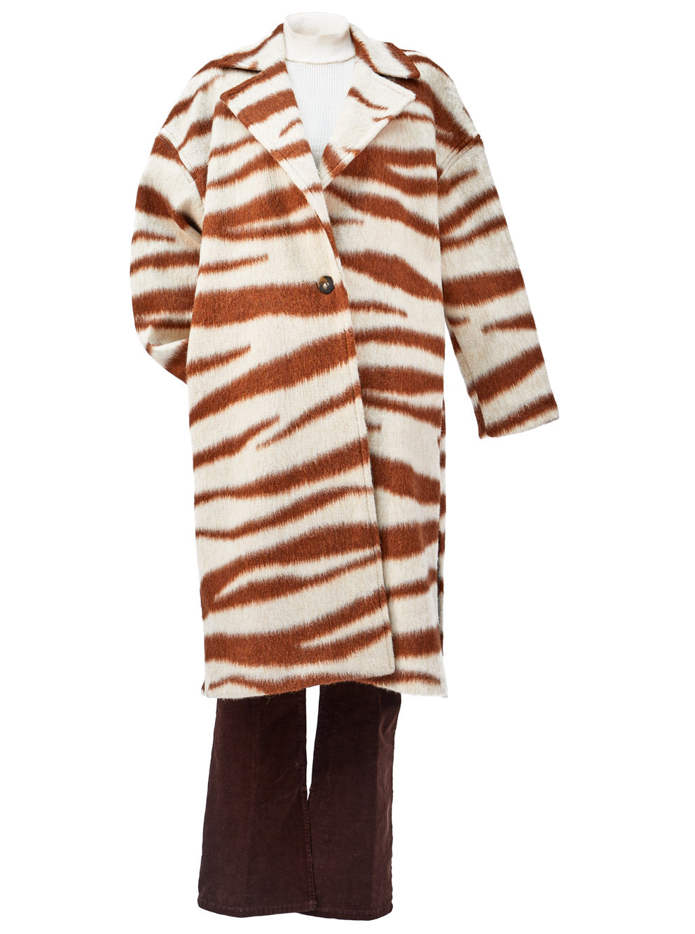 Zebra Printed Coat Caramel