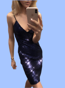 Sequin Slip Dress Midnight