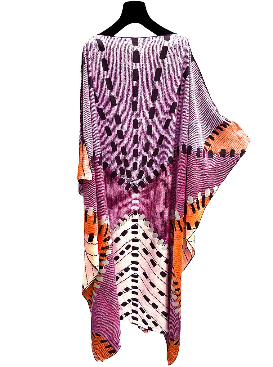 Silk Long Caftan Purple