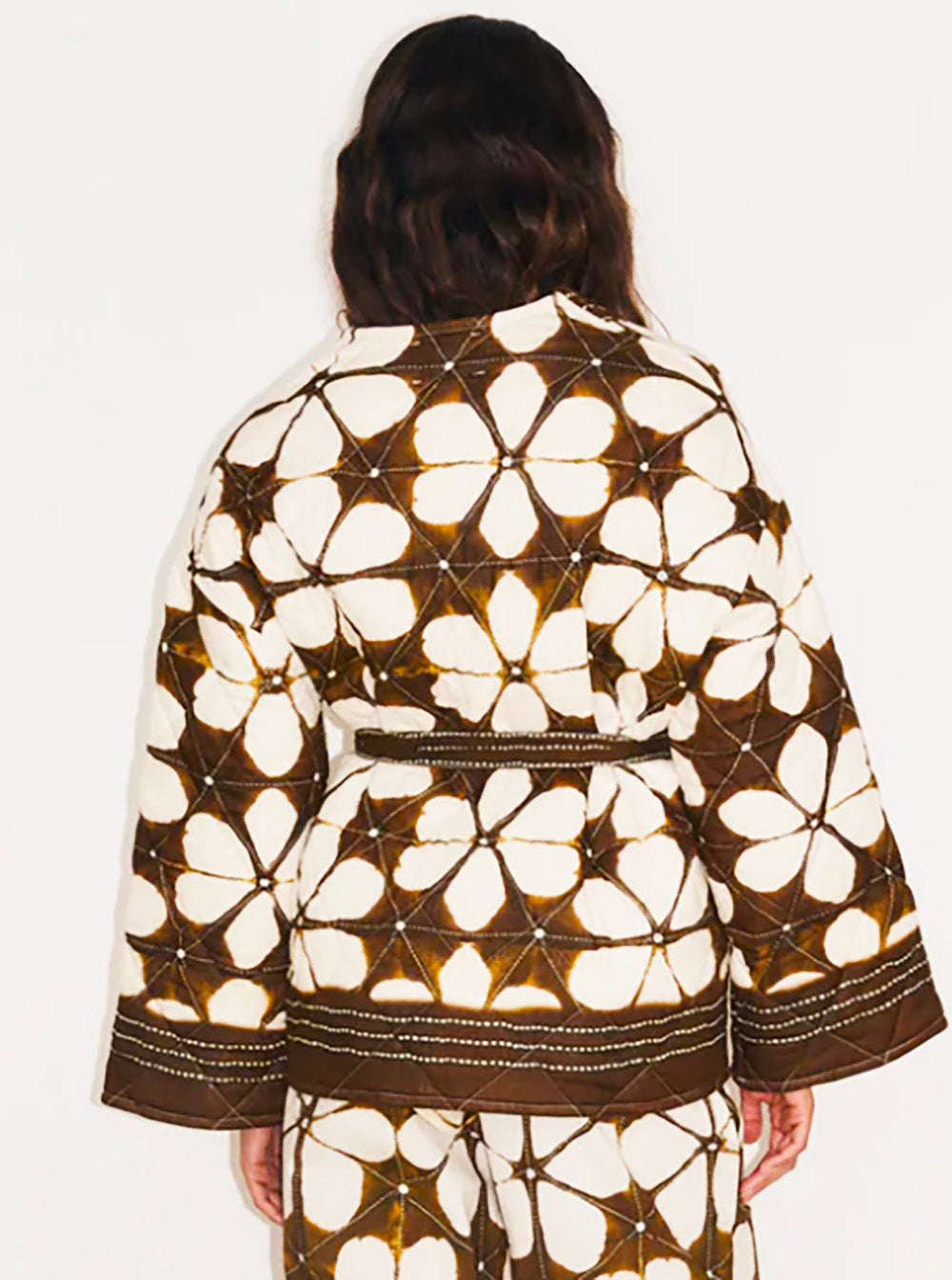 Printed Brown Kimono Jacket