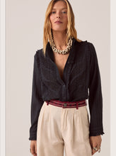 Load image into Gallery viewer, Broderie Black Cotton Shirt