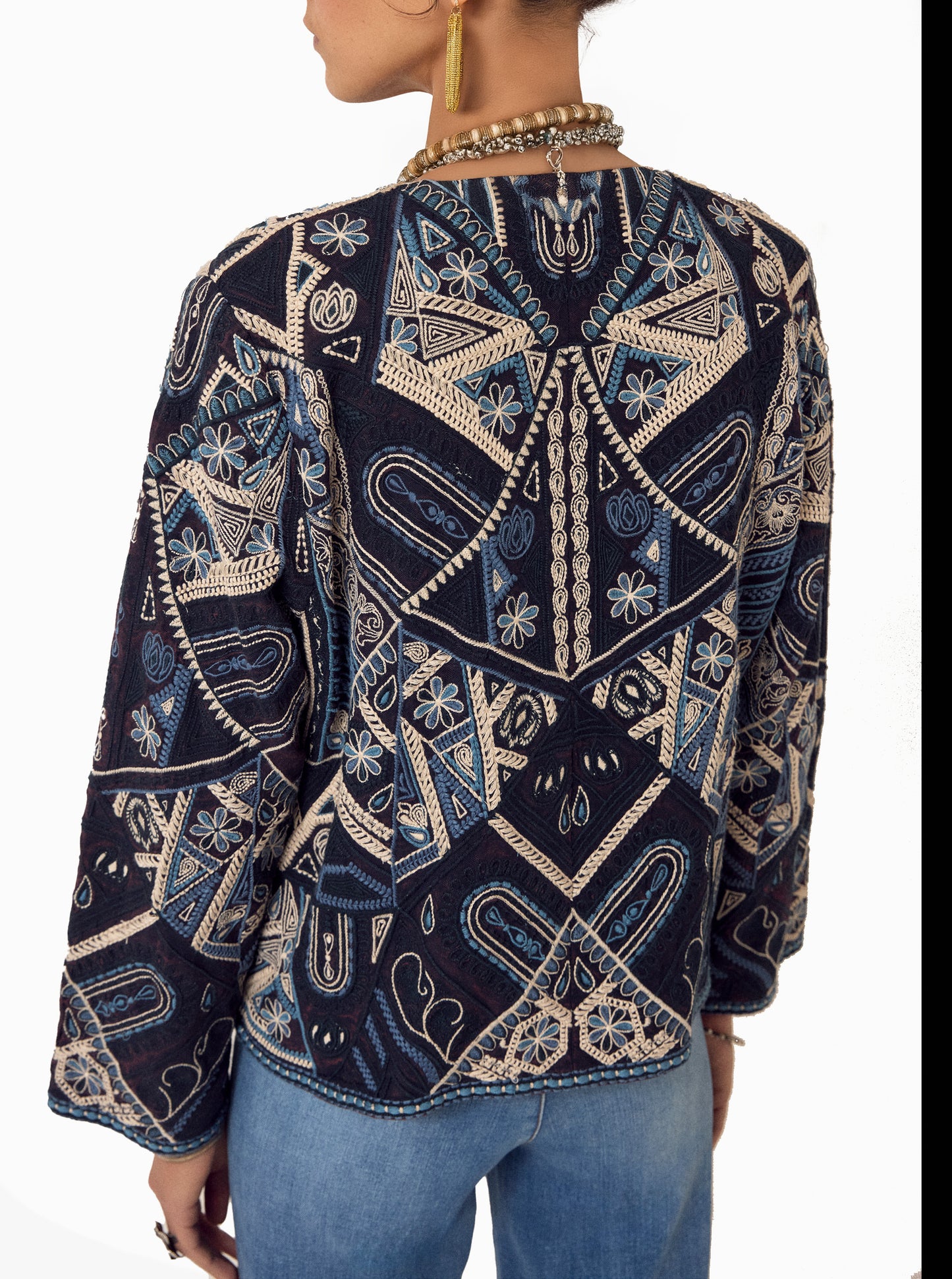 Embroidered Jacket Indigo