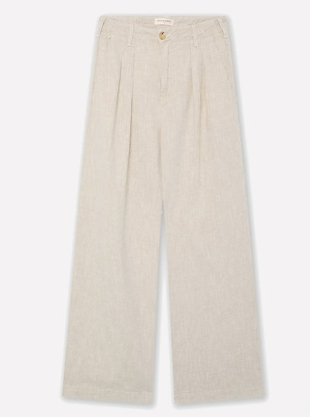 Long Linen Creme Trousers