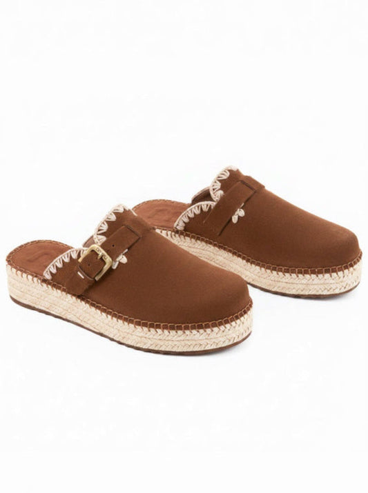 Brown Suede Clogs