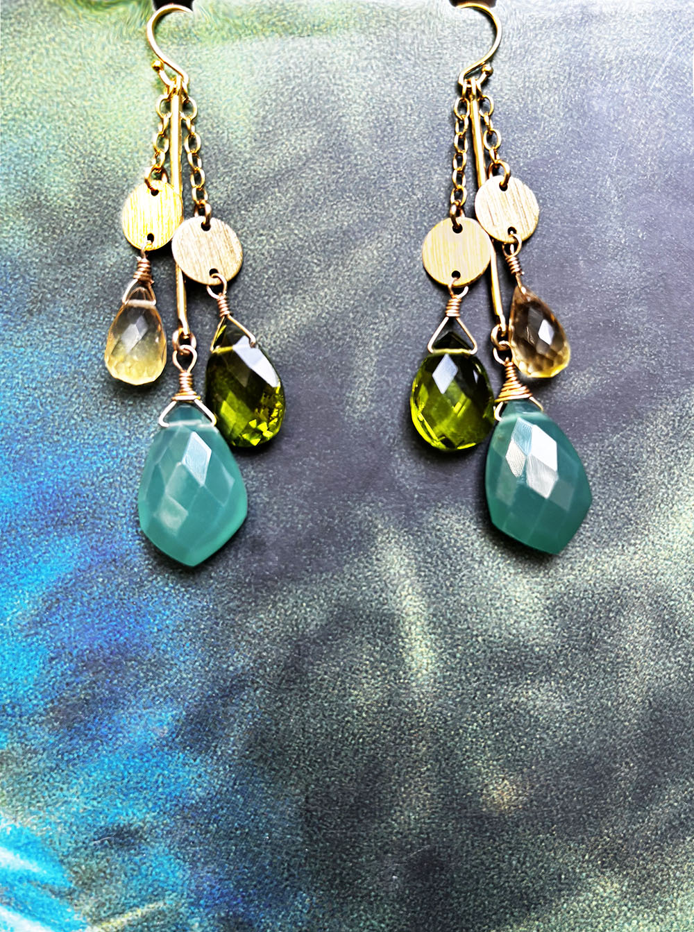 Bohemian Style Green Earrings