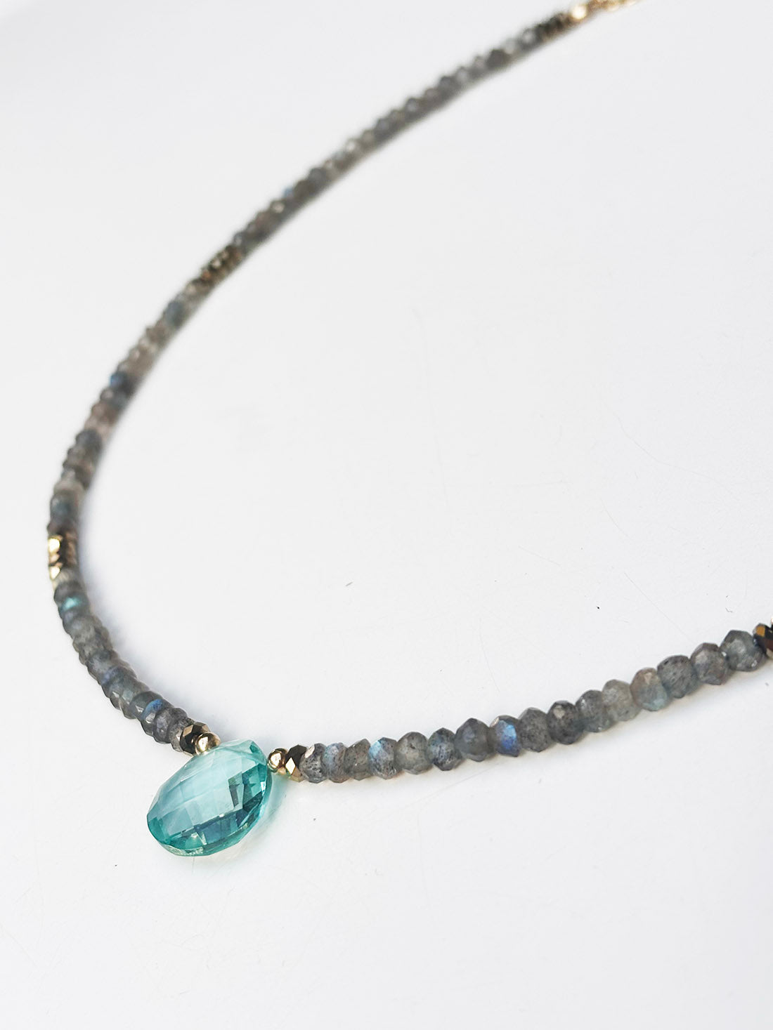 Necklace Labradorite and Aqua