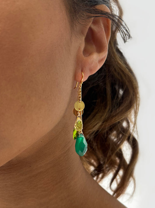 Bohemian Style Green Earrings