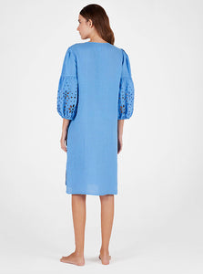 dress linen in blue