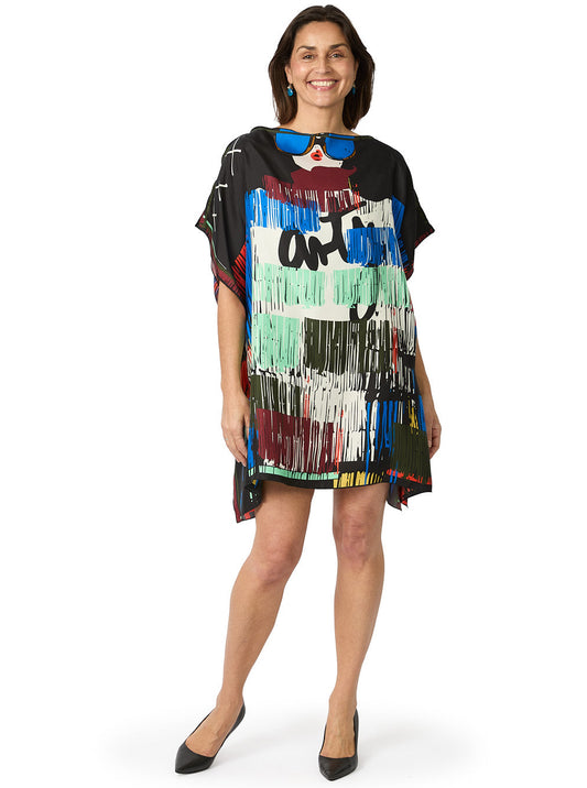 Pop Art Black Short Caftan