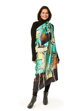 Load image into Gallery viewer, scarf silk remix Aqua