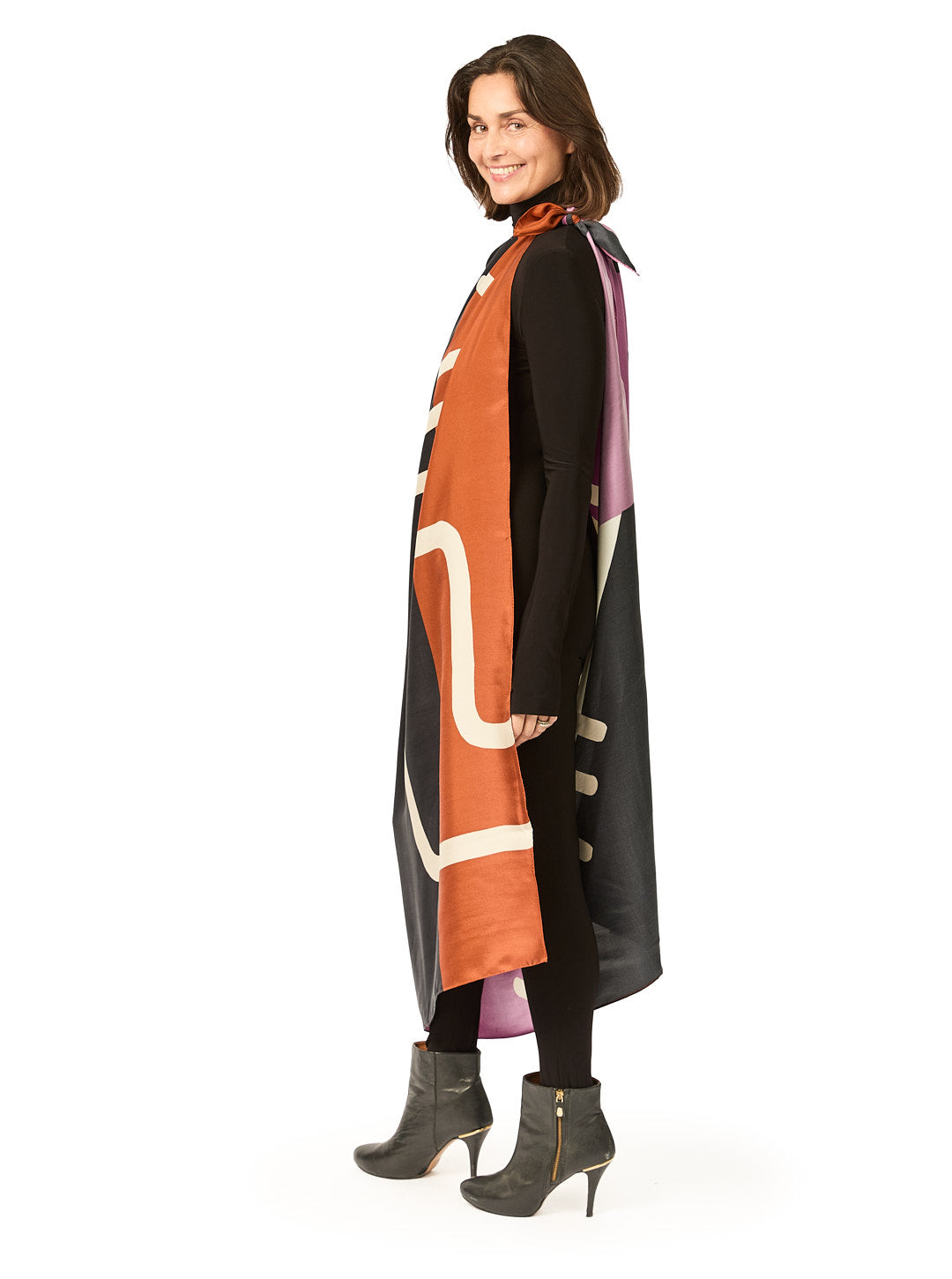 Silk Scarf in Graphic Heather