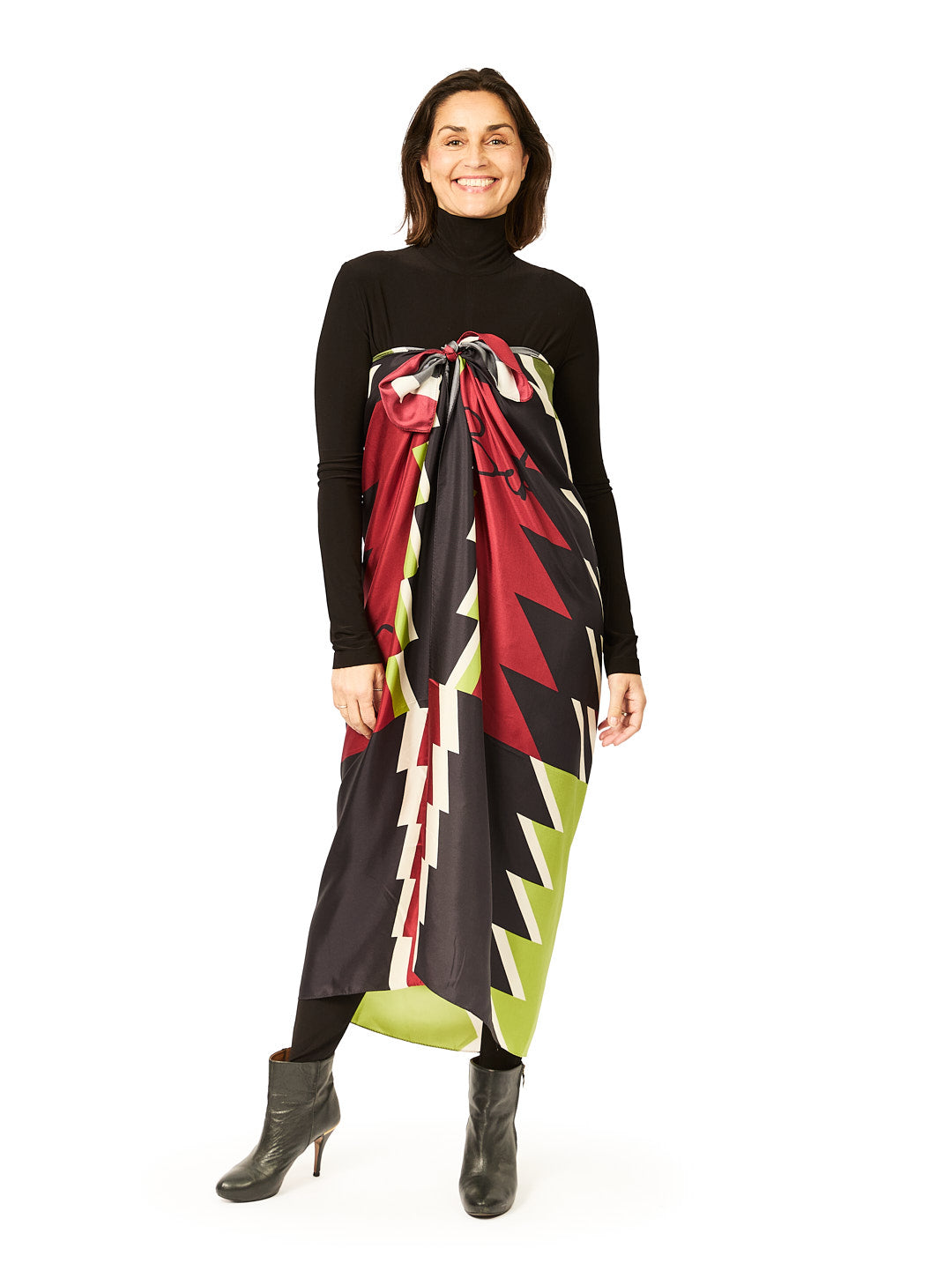 Aztec Print Silk Scarf