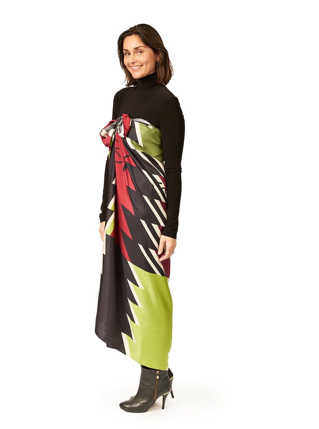 Aztec Print Silk Scarf