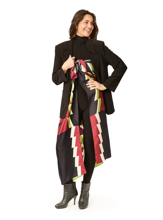 Aztec Print Silk Scarf