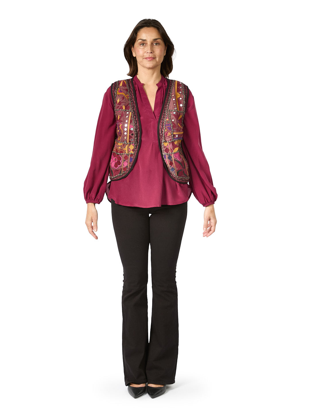 Bohemian Style Vest Plum
