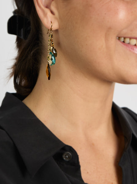 earrings drops long aqua