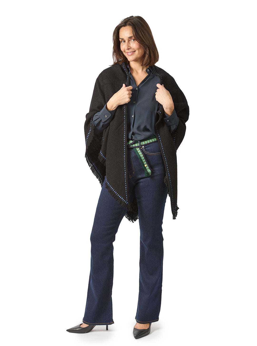Charcoal Wool Cape