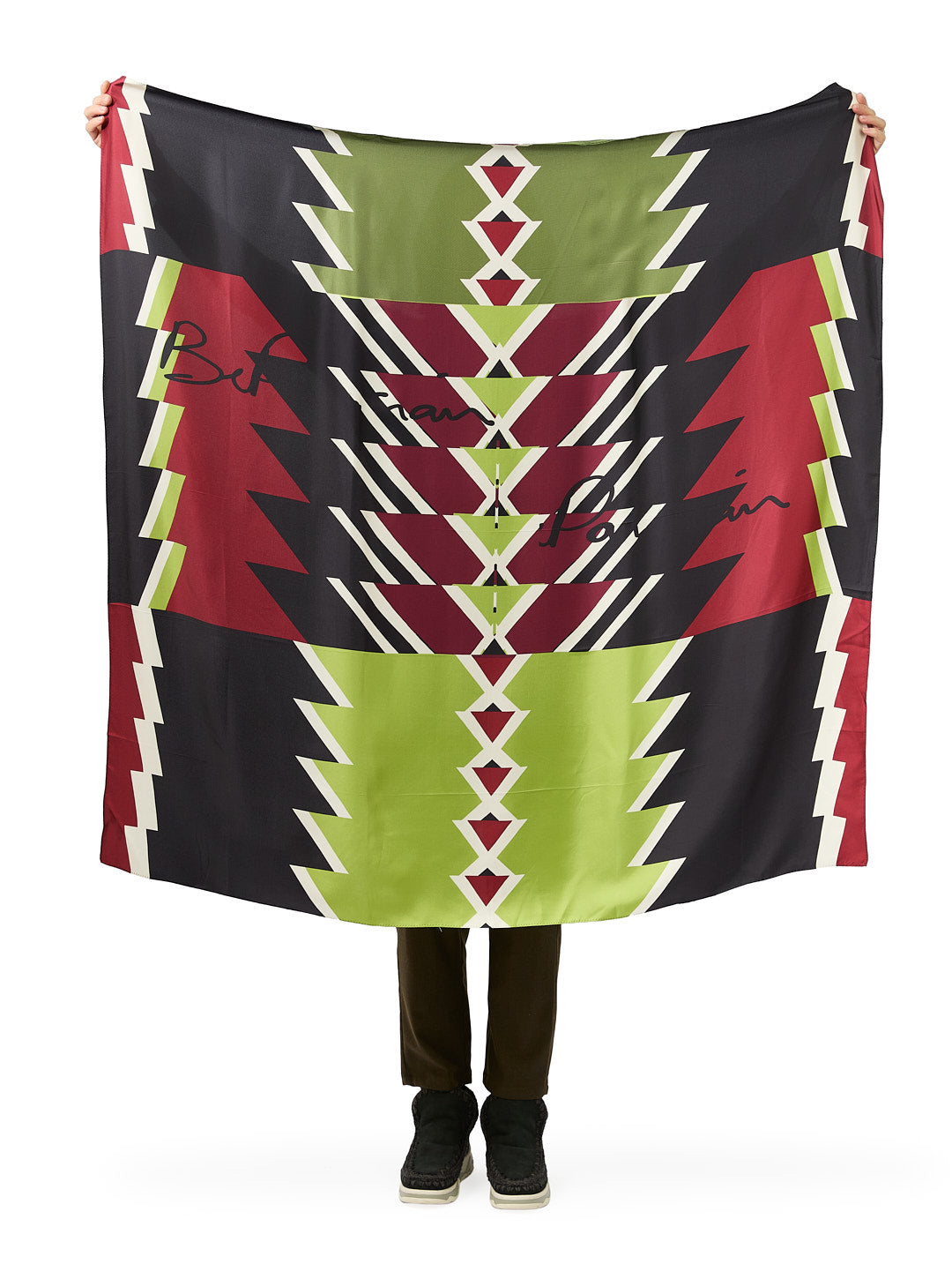 Aztec Print Silk Scarf