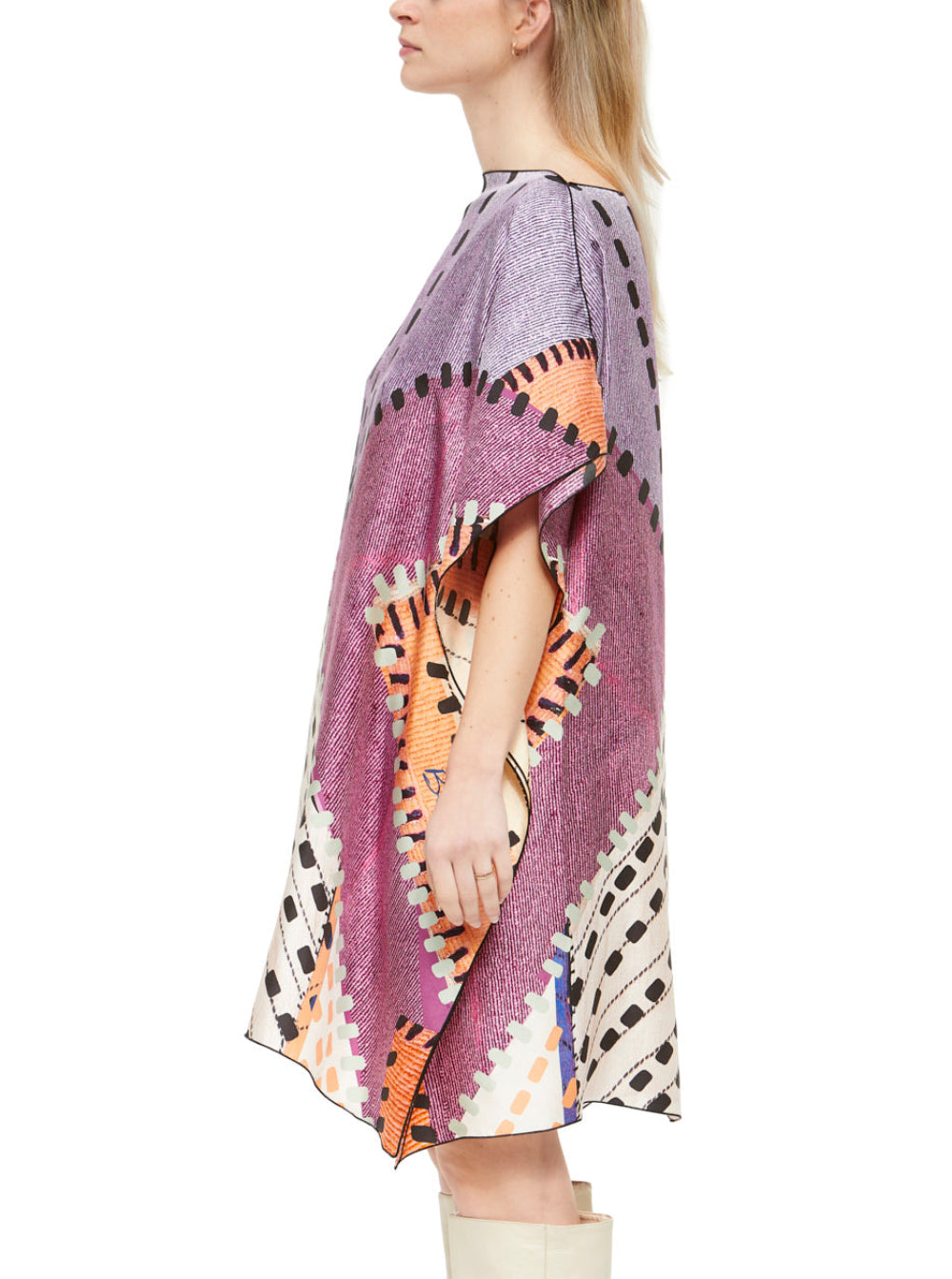 Silk Short Purple Caftan