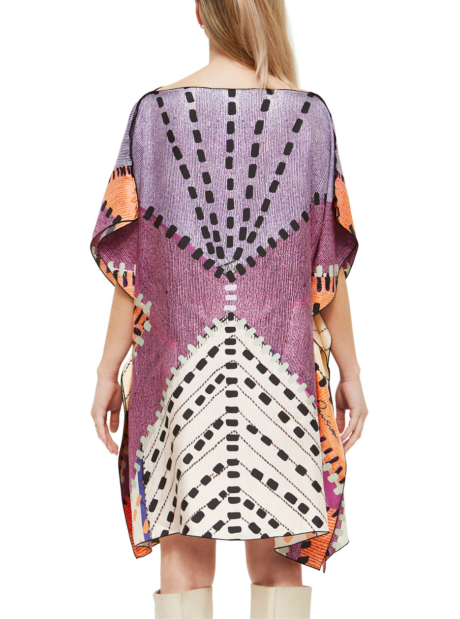 Silk Short Purple Caftan