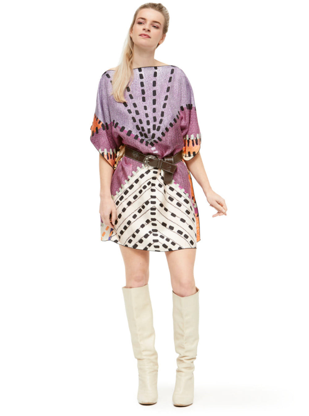 Silk Short Purple Caftan