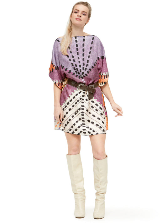 Silk Short Purple Caftan